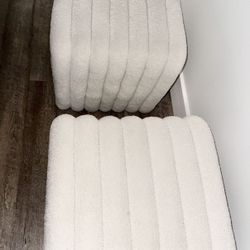 2 Modern Bouclé Accent Chairs  – Cream