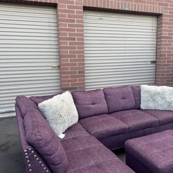 awesome nice purple sectional couch 