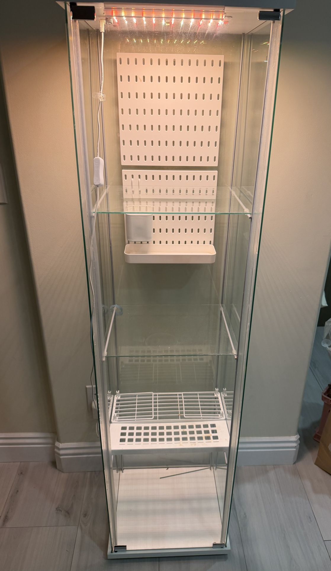 IKEA Blåliden glass-door cabinet W Grow Light