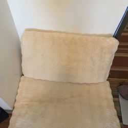 Fluffy Beige Couch (Can Fold Out If U Want)