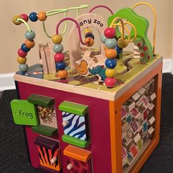 B. toys Wooden Activity Cube - Zany Zoo