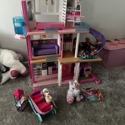 Barbie house and accessories 