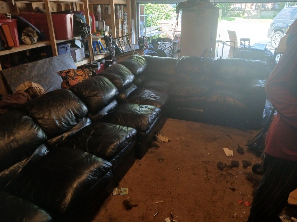 Italian Leather Wrap Couch 