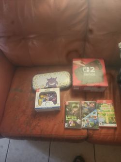 Nintendo switch with games and accessories