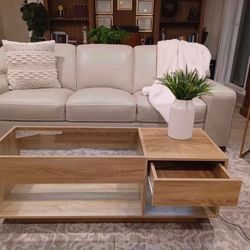 Oak Coffees Table With Led Light