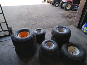 Lawn Tractor Tires with rims for sale good shape $60 for two and $30 for one