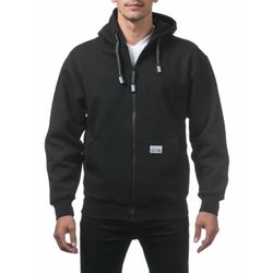 Pro Club Men's Heavyweight Full Zip Fleece Hoodie Black