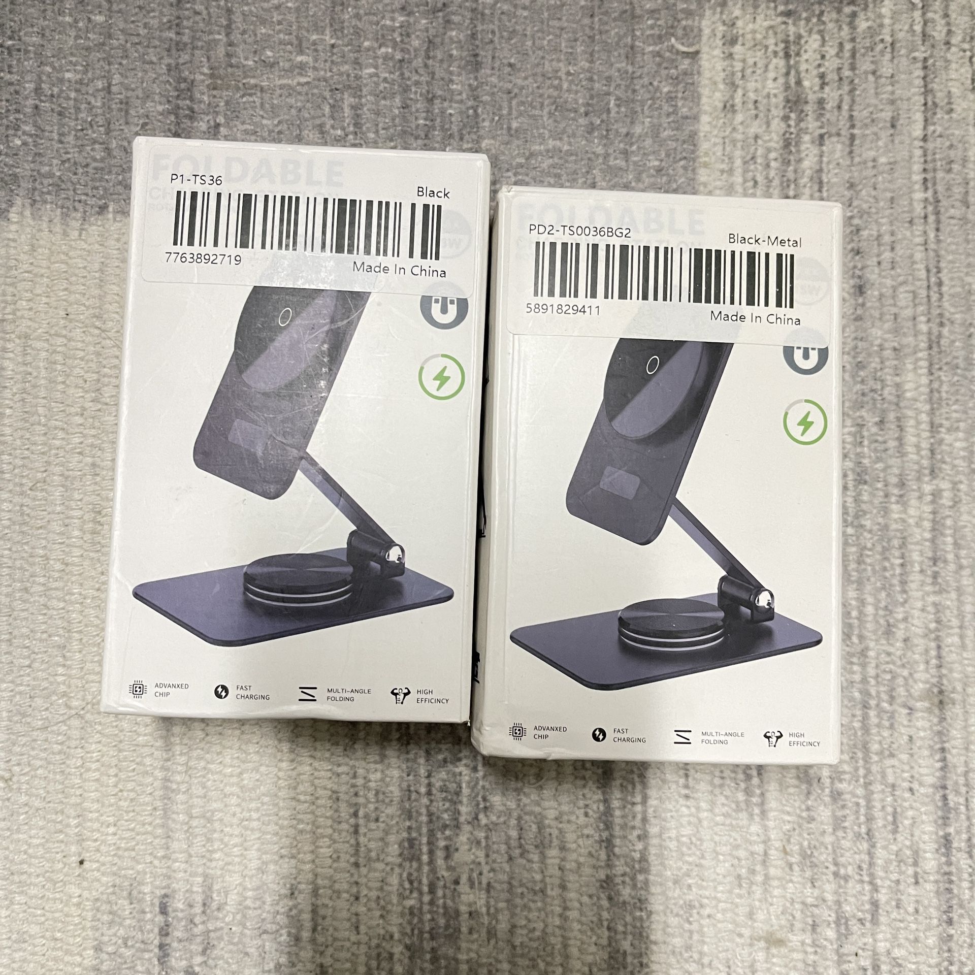 2pcs 3 in 1 Foldable Metal Wireless Charger