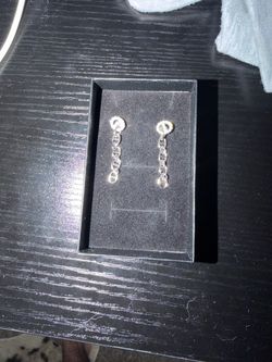Sterling silver moissanite Chain Link Drop Earrings