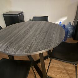 Modern dining room table and chairs