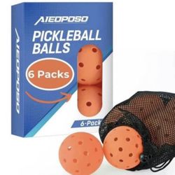 40 Holes Outdoor Pickleball Balls 6pk w Mesh Bag for All Style  Paddles