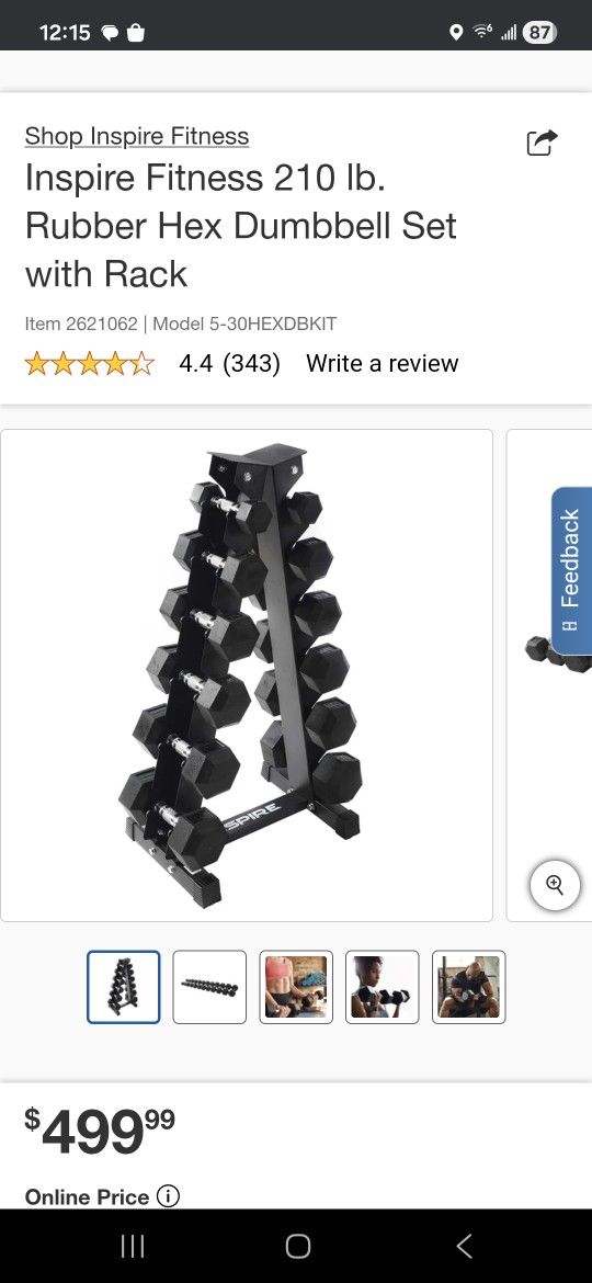 Dumbell Set With Rack