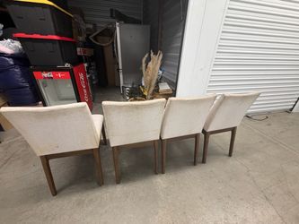 set of 4 linen chairs