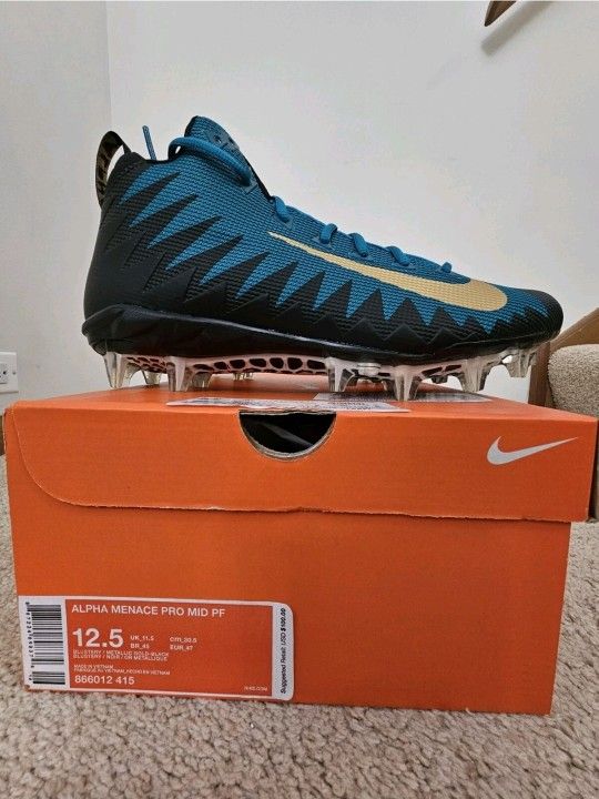 Nike Alpha Menace Pro Mid PF Men’s Size 12.5 Blustery/Gold/Black