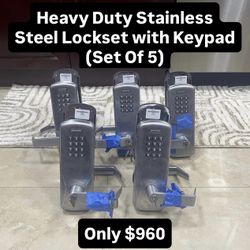 Heavy Duty Stainless Steel Lockset With Keypad (Set Of 5) 