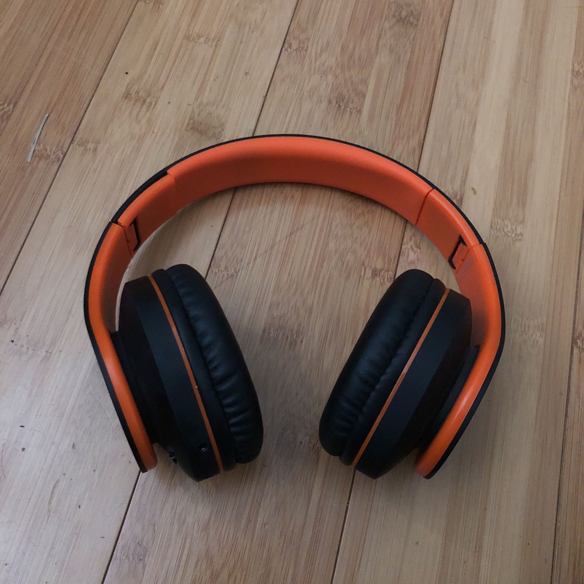 Orange Foldable Headphones Bluetooth