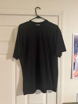 Plain Black Crew Neck T-Shirt Pro Club Large