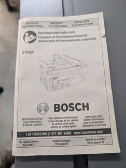 Bosch 10 inch work site table saw.