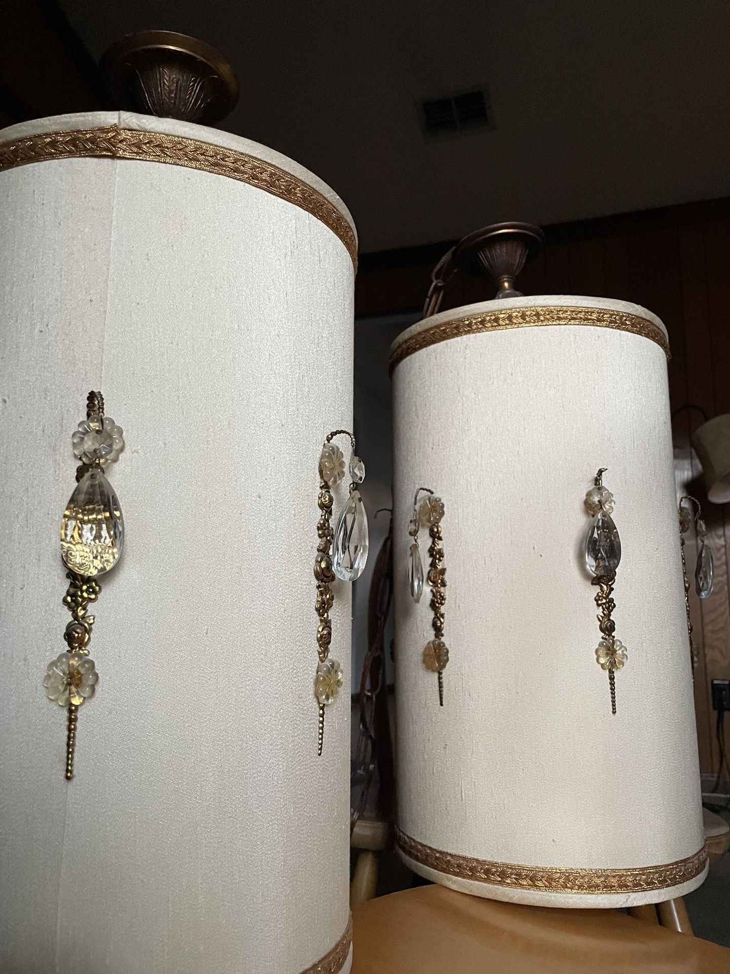 Mid Century Hollywood Regency Hanging Lamps! Electrical/wiring Works! NO Smoke