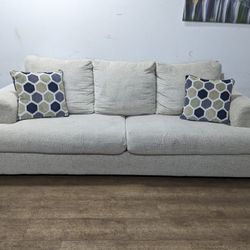 Modern Taupe Fabric Couch