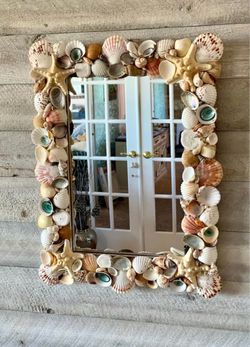 Handmade Coastal Seashell Mirror