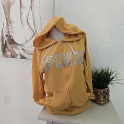 Pink Victoria's Secret Zip Up Hoodie Size Large