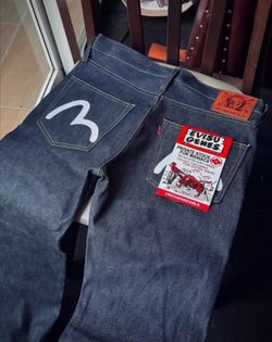 Evisu 15oz Raw Japanese Selvedge Denim Lot.2009 Straight Fit 33x32 Made In Japan