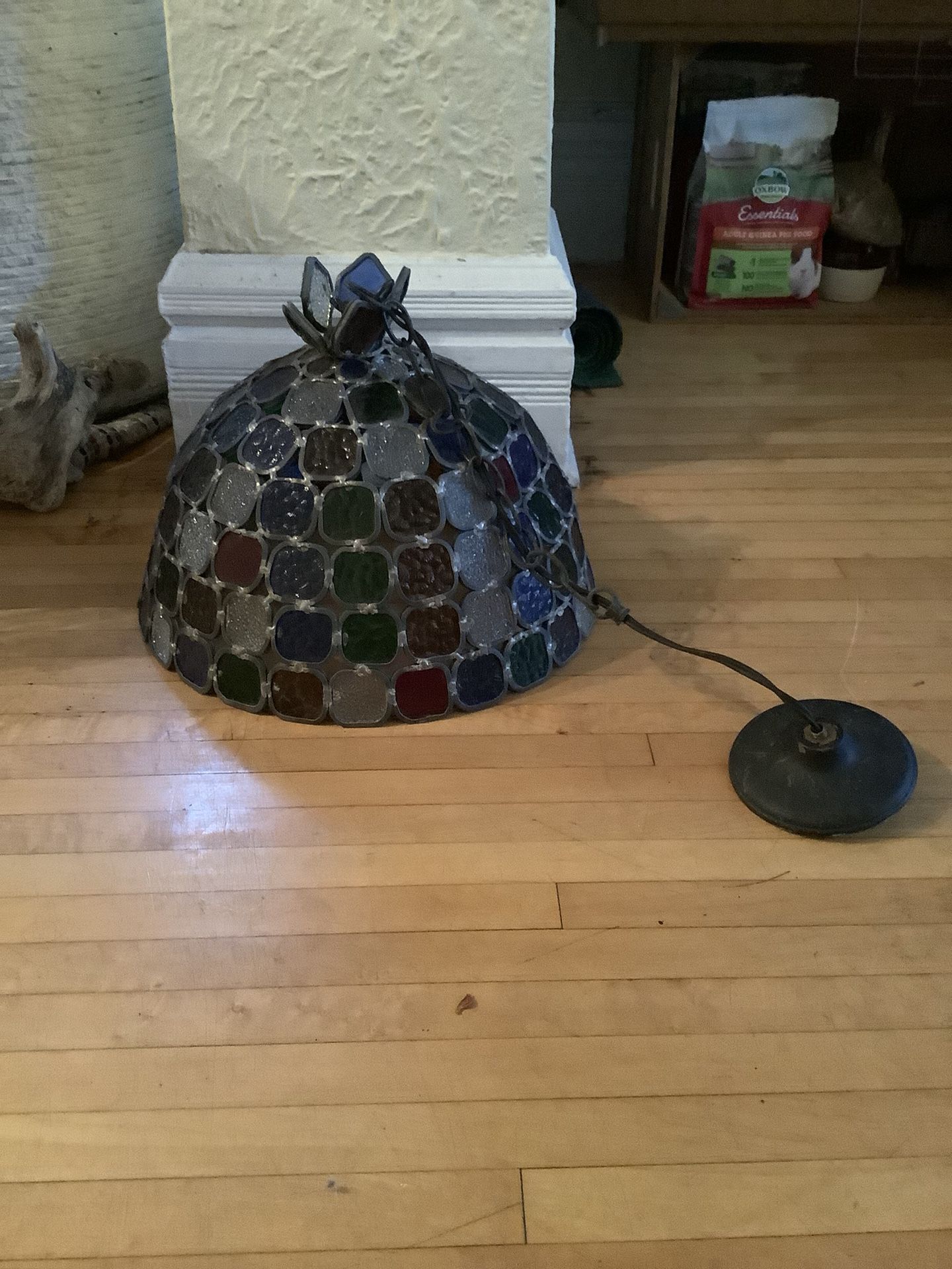 Vintage Stained Glass Hanging Dome Lighting Fixture lamp Shade