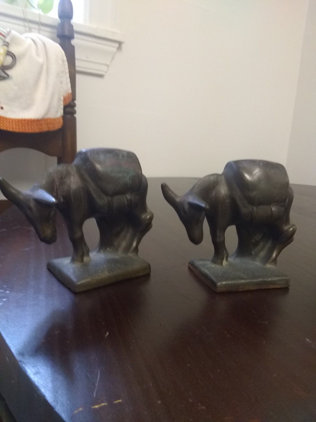 One set of antique cast iron donkey bookends