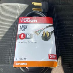 New Hyper Tough 4-Wire Dryer Cord 6 ft