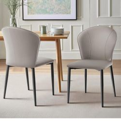 Brand New Dining Chairs - Set Of Two, Grey