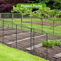 Garden Fence 6 Panels 13ft (L)×36in (H) Animal Barrier Fences with 5 Panels + 1 Gate,