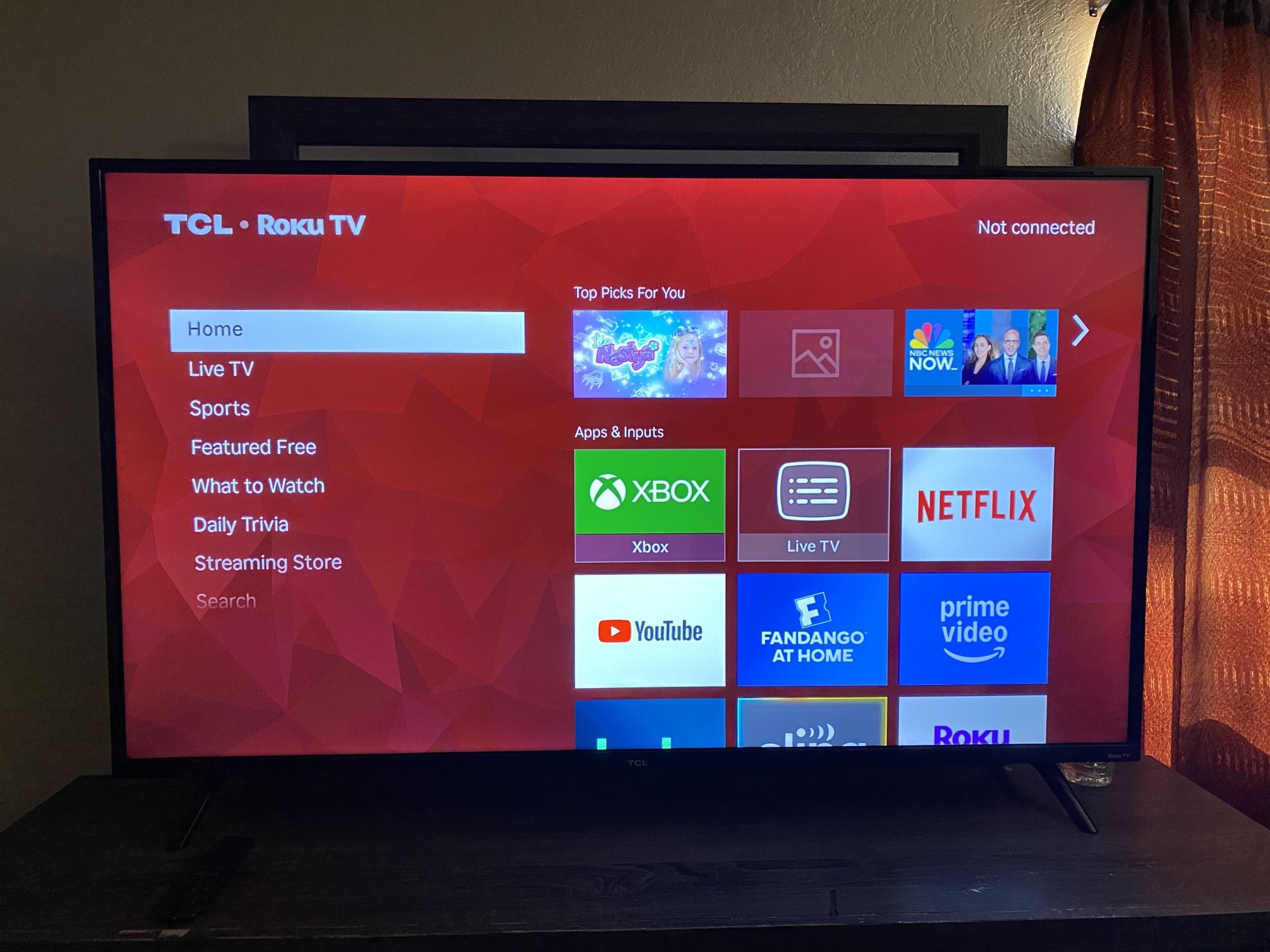 55in TCL Roku TV