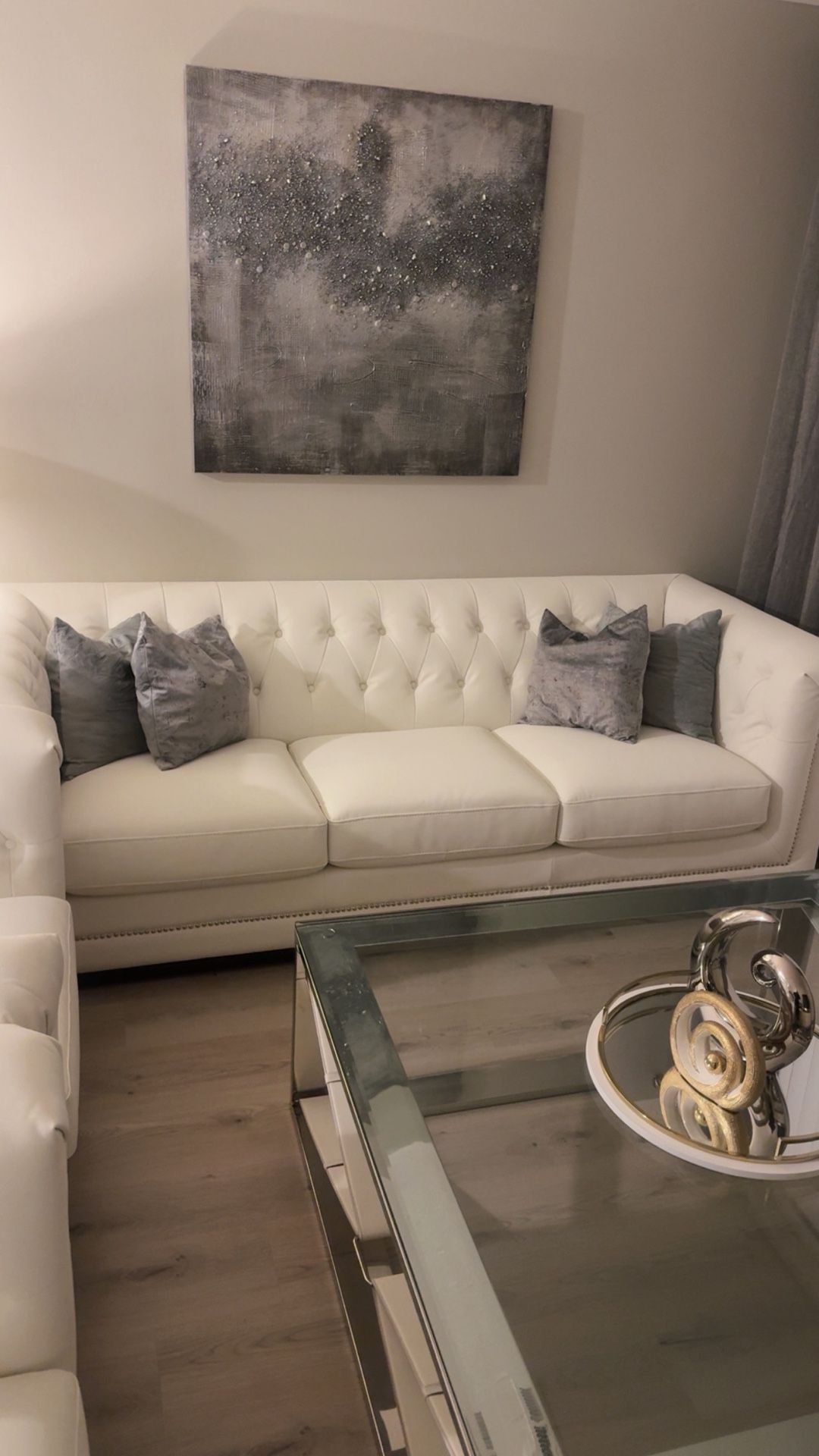 White Tufted Sofa