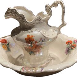 Floral Pitcher & Basin Set 