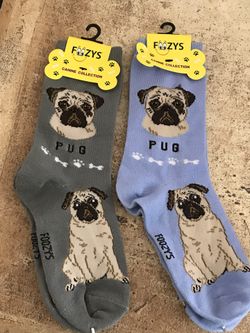 2 Pairs Pug Socks