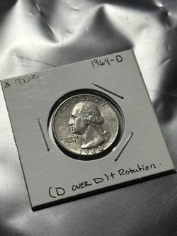 Silver Quarter 1964-D (Error) D Over D.