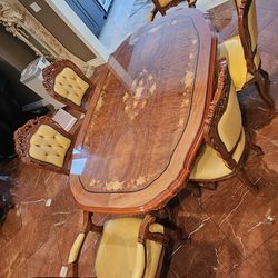 Luxury baroque dining table and sofa set