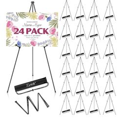 ESRICH 63" Display Easel Stand for Wedding Sign, Portable Foldable Metal Easel, Lightweight Metal Easels for Signs Wedding Logos,Arts, Painting,Adjust