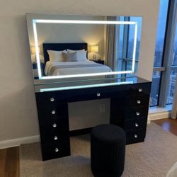New Black LED Vanity W BLUETOOTH 