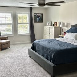 KING bed frame- Upholstered/tufted Ashley furniture