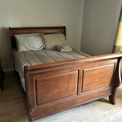 Queen Size Bed Frame With Mattress And Box spring 