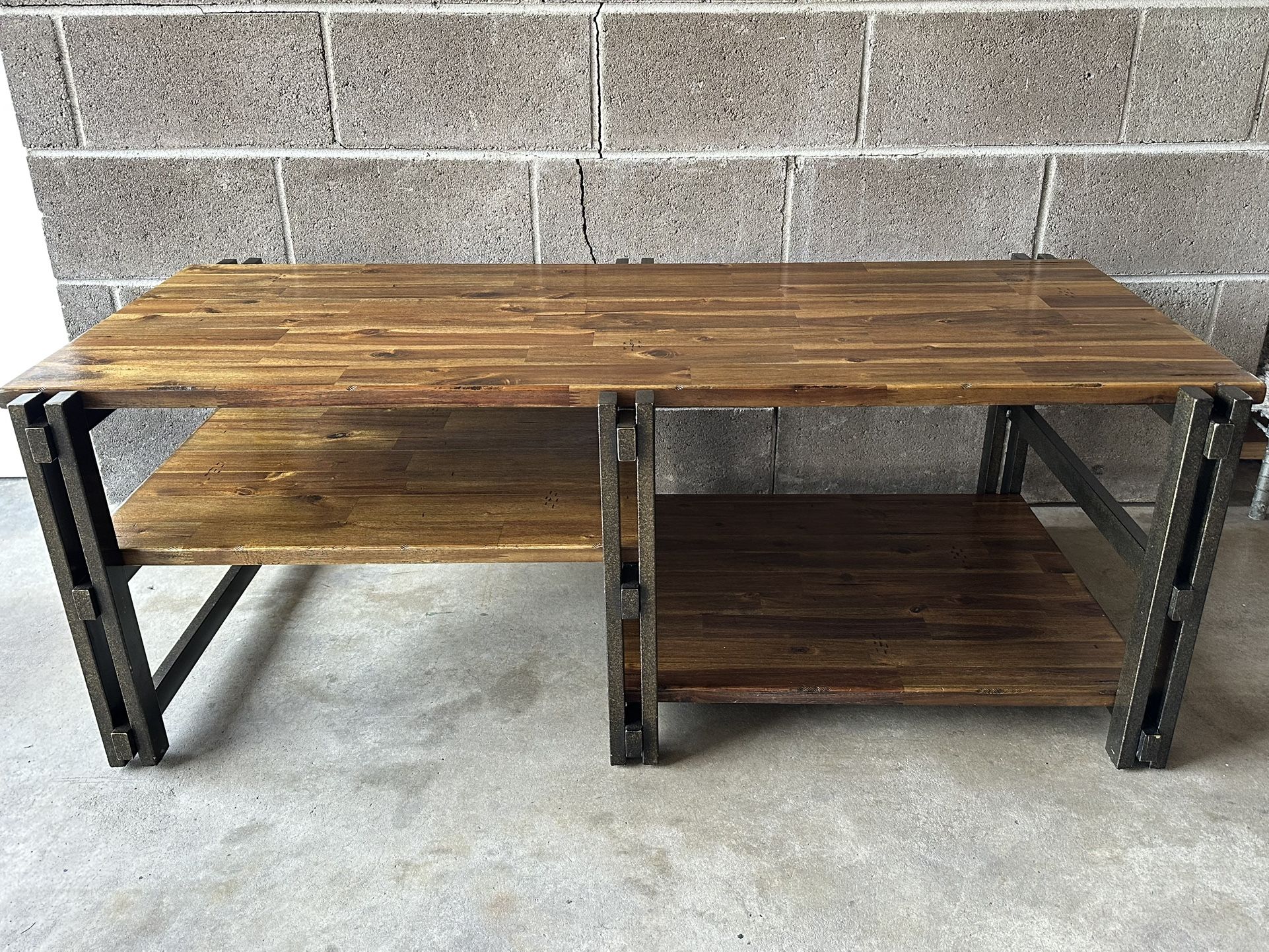 Large, Beautiful Wood And Metal Coffee Table Riverside Furniture Walton Cocktail Table