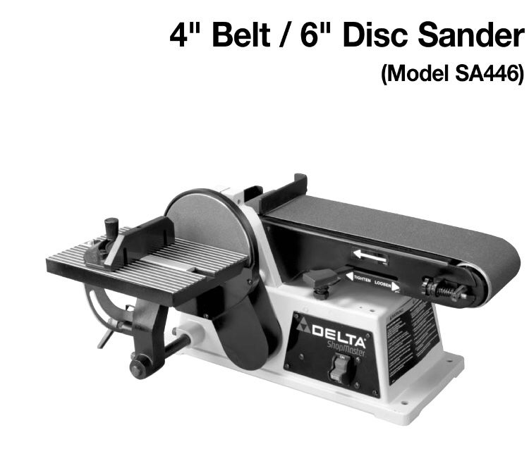 Delta 4” Belt / 6” Disc Sander SAA446 Excellent Condition.