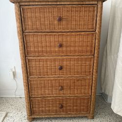 Boho Wicker Dresser 