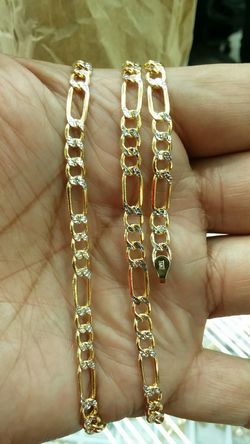 14k Gold Diamond cut figaro link 24 inch long 11.7 grams