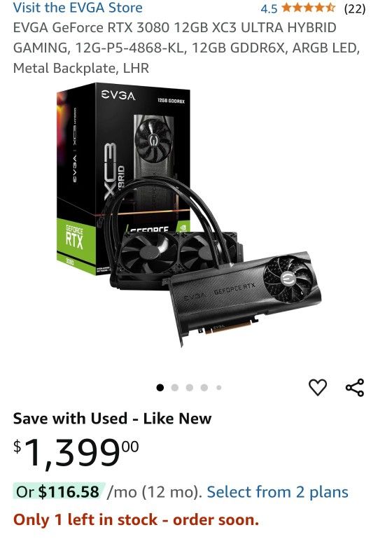 EVGA XC3 Hybrid GEForce RTX 3080 TI