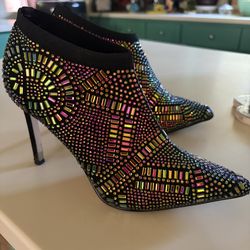 Prism Jewel Embellished Heeled Ankle Boots