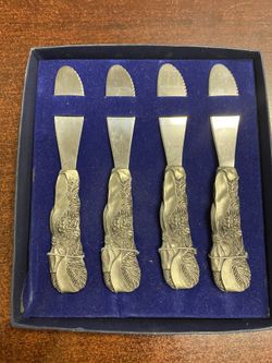 Seagull Pewter Spreader Knife Set