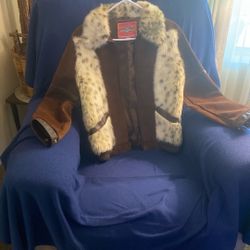 Size 12 Women’s Suede And Fur Jacket